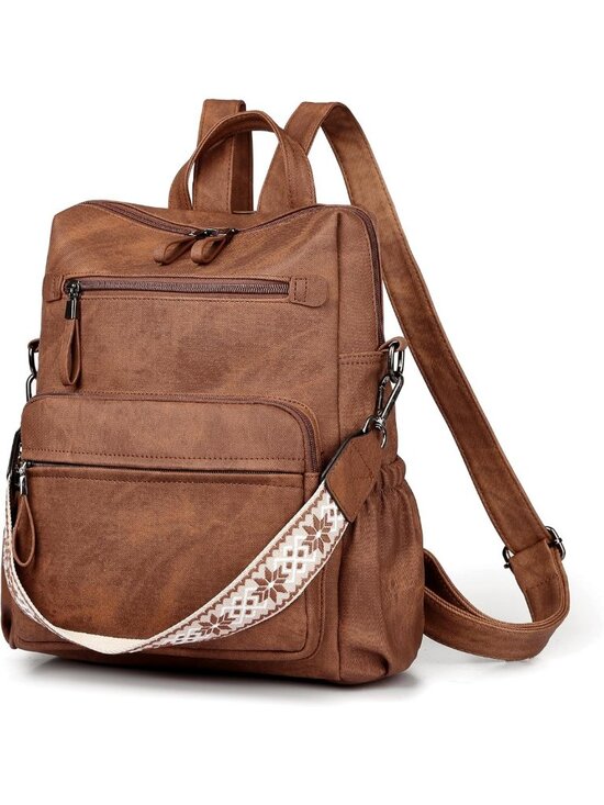 Stylish PU Leather Backpack Purse for Women - Fashionable Travel & Work Bag